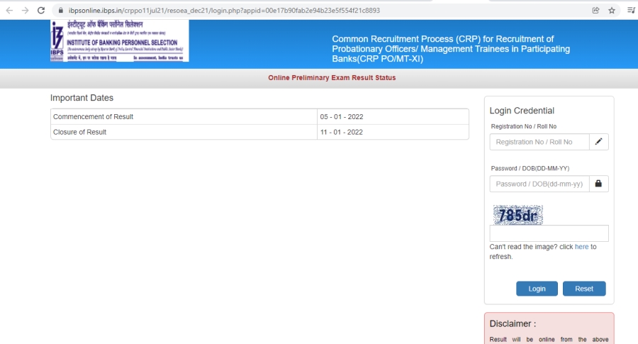 IBPS PO Prelims 2021 Results