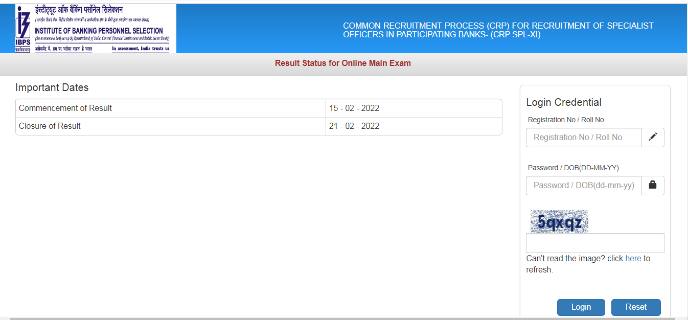 IBPS SO Mains 2021 Result