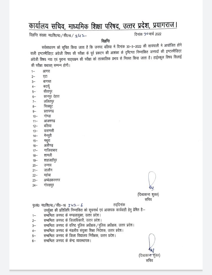 UP Board English Paper Leak