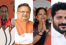 Assembly Elections 2023: BJP win Madhya Pradesh, Chhattisgarh, Rajasthan; Congress win Telangana